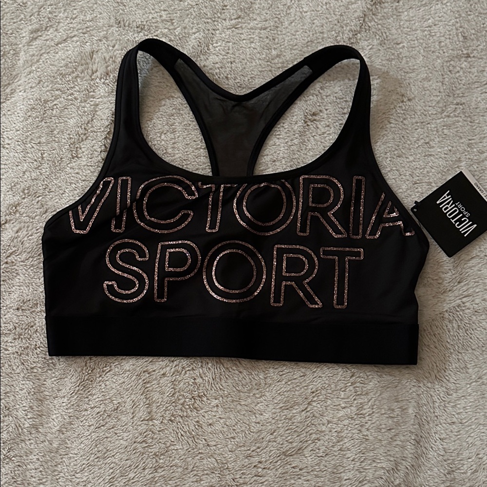 Victoria's Secret Black and Pink Sports Bra